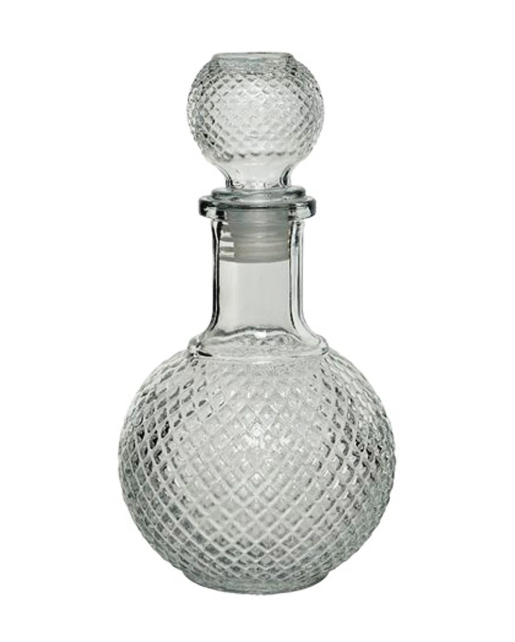 Vintage Glasflasche Kristallschliff Rund 20cm 1 Vintage Glasflasche Kristallschliff Rund 20cm