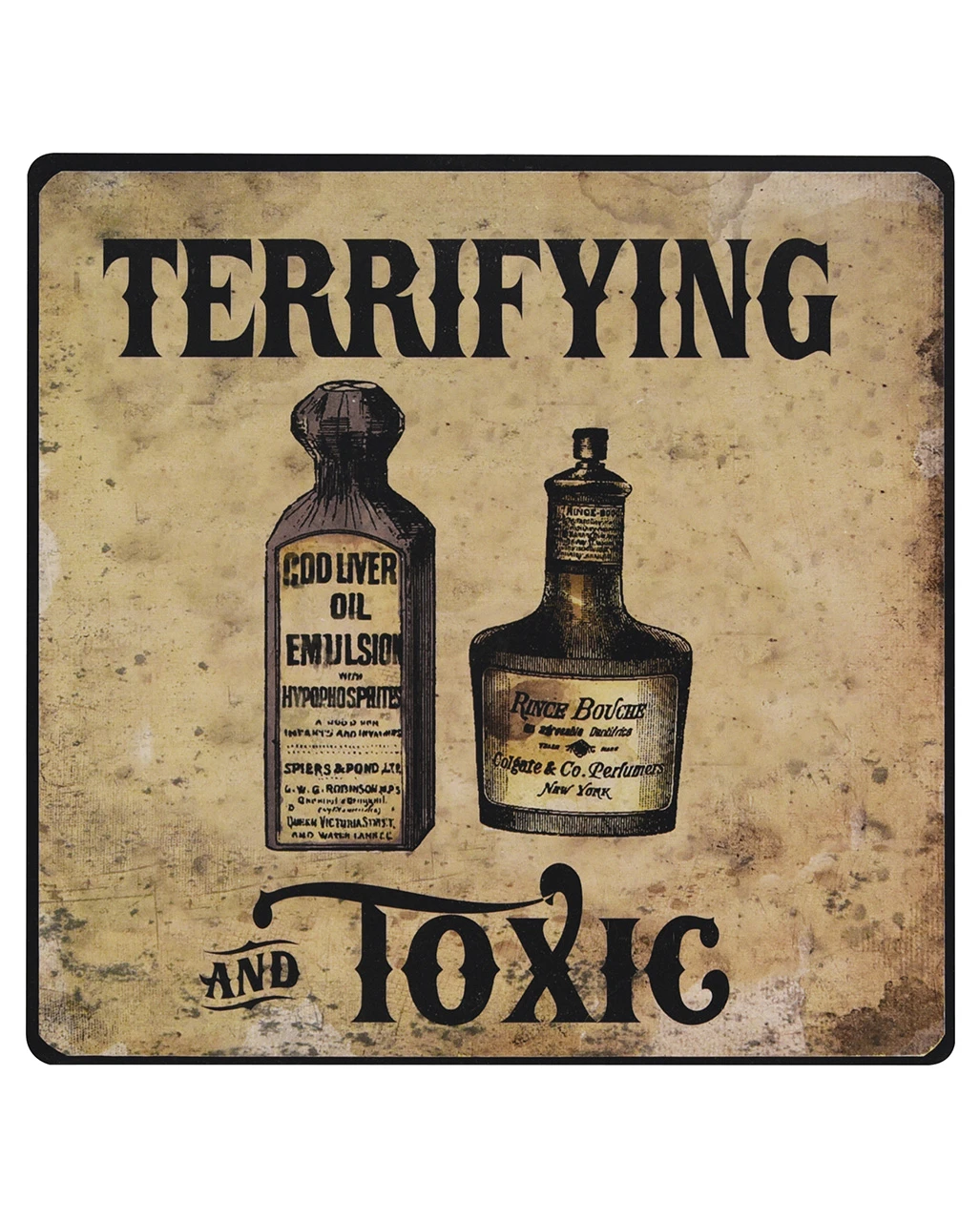 Vintage Metallschild "Giftflaschen" 20cm 1 Vintage Metallschild "Giftflaschen" 20cm