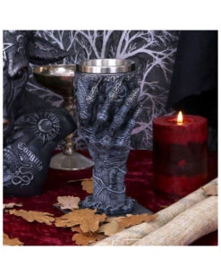 Baphomet Trinkkelch Mit Greifhand 9 Baphomet Trinkkelch Mit Greifhand -Halloween Serien Geschäft baphomet kelch mit greifender hand baphomets grasp goblet gothic deko 39511 05
