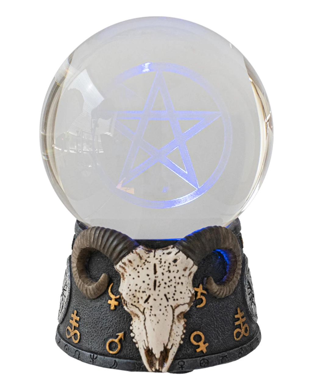 Baphomet Kristallkugel Mit LED 1 Baphomet Kristallkugel Mit LED