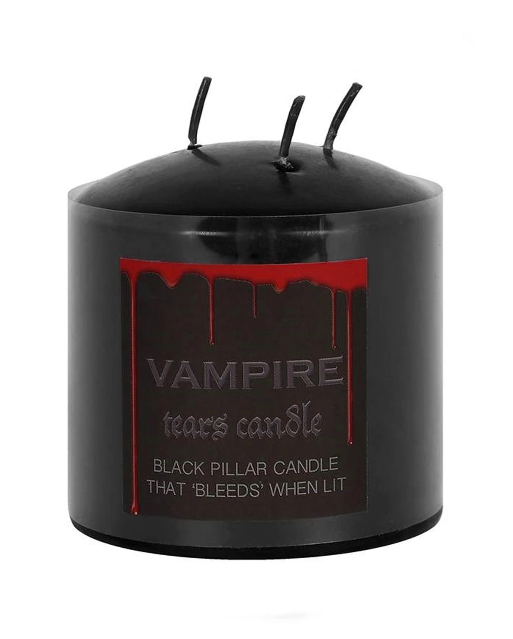 Schwarze Stumpenkerze Mit Vampir Blut 7,5cm 1 Schwarze Stumpenkerze Mit Vampir Blut 7,5cm