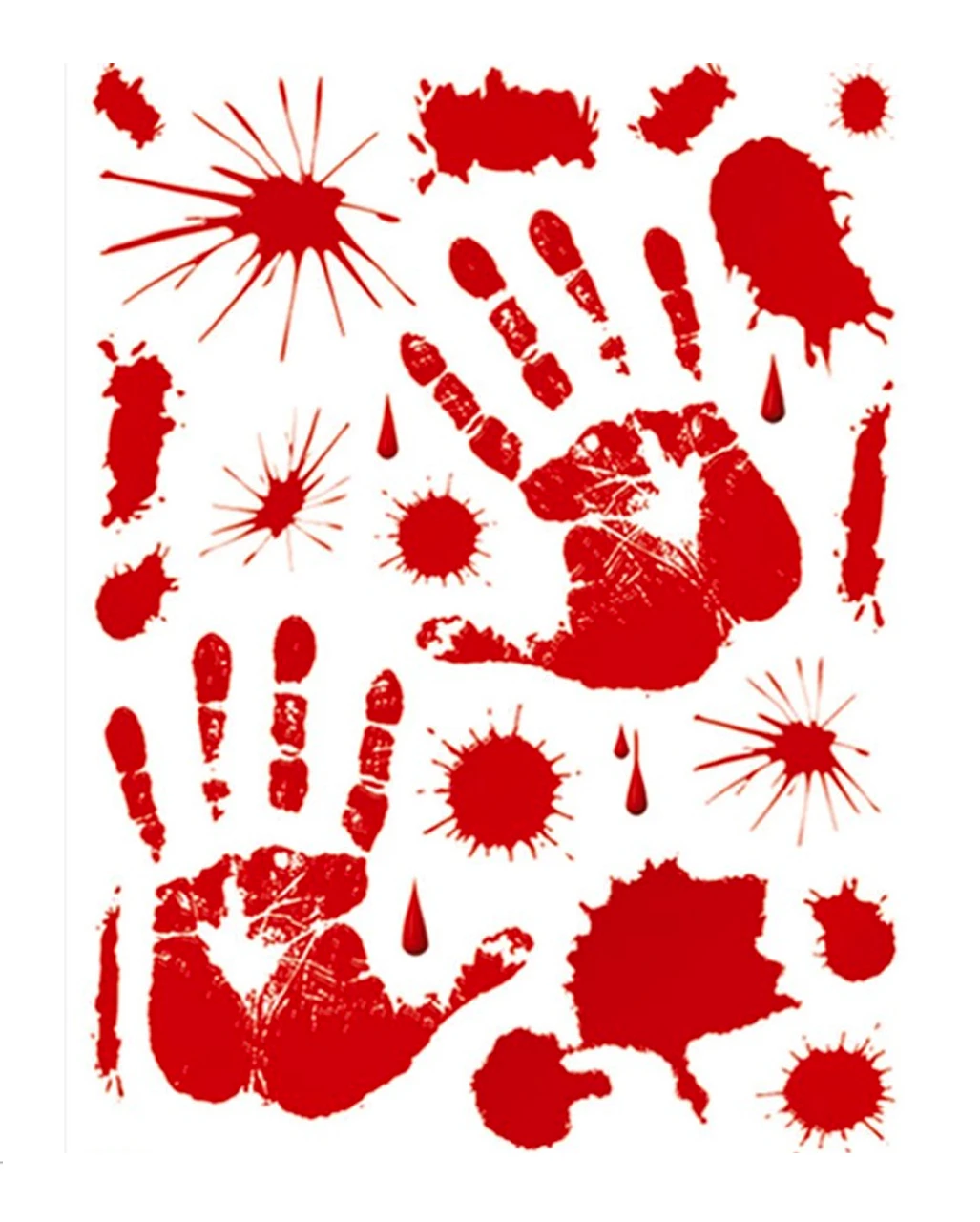 Blutige Hände & Blutspritzer Fenstersticker 1 Blutige Hände & Blutspritzer Fenstersticker