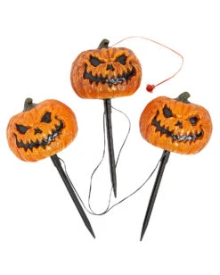 Böse Kürbis Gehweg Lichter Mit Licht Und Sound -Halloween Serien Geschäft boese kuerbis gehweg lichter jackolantern pathway markers halloween und horror deko 37579