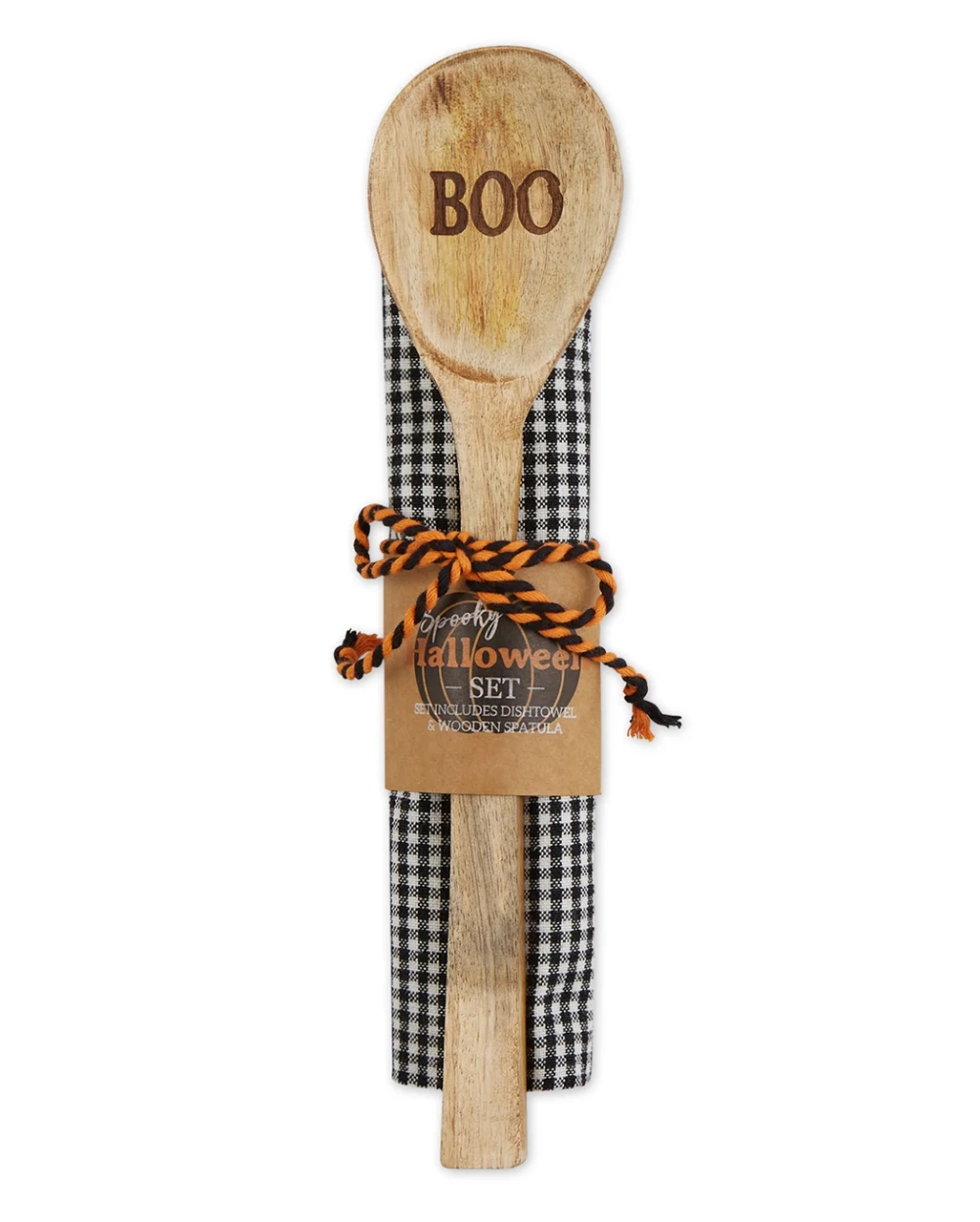 "Boo" Motiv Holzlöffel & Geschirrtuch Set 1 "Boo" Motiv Holzlöffel & Geschirrtuch Set