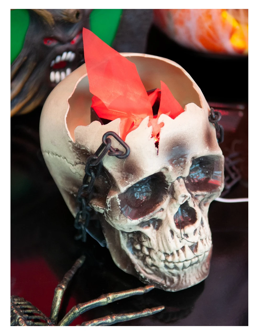 Totenkopf LED Flammenschale 3 Totenkopf LED Flammenschale – Bild 3