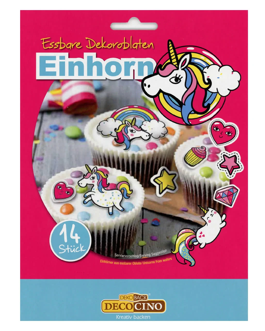 Essbare Einhorn Deko-Oblaten 14 St. 1 Essbare Einhorn Deko-Oblaten 14 St.