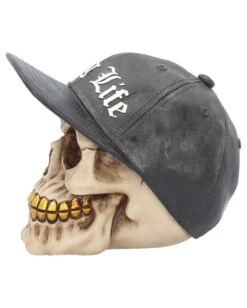Gangster Totenschädel "Thug Life" 15,8cm 8 Gangster Totenschädel "Thug Life" 15,8cm -Halloween Serien Geschäft gangster totenkopf gangster totenschaedel gangster skull skull with gold teeth 53388 03
