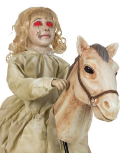 Bestseller -Halloween Serien Geschäft geistermaedchen auf schaukelpferd halloween animatronic rocking horese dolly animated prop 51449 2