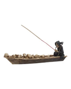 Sensenmann Mit Fähre Räucherstäbchenhalter -Halloween Serien Geschäft grim reaper faehrmann raeucherstaebchenhalter grim reaper ferryman insence holder gothic deko 39254 03