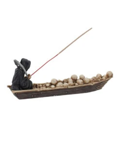 Sensenmann Mit Fähre Räucherstäbchenhalter -Halloween Serien Geschäft grim reaper faehrmann raeucherstaebchenhalter grim reaper ferryman insence holder gothic deko 39254 06