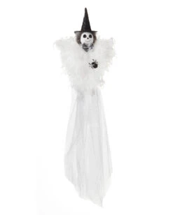 Weiße Hängende Geister Spinnen Hexe 53cm