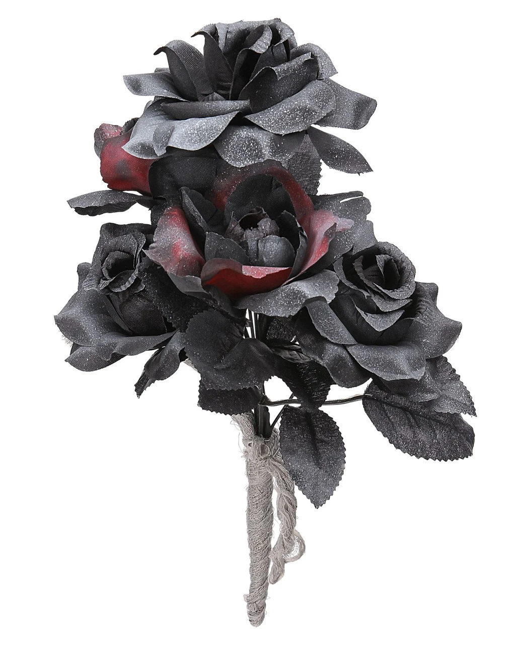 Schwarze Witwe Brautstrauß Mit Schwarzen & Roten Rosen 1 Schwarze Witwe Brautstrauß Mit Schwarzen & Roten Rosen