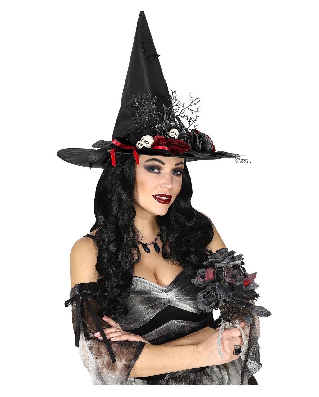 Schwarze Witwe Brautstrauß Mit Schwarzen & Roten Rosen 2 Schwarze Witwe Brautstrauß Mit Schwarzen & Roten Rosen – Bild 2