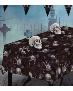 Tischdecke Halloween Friedhof -Halloween Serien Geschäft halloween friedhof tischdecke halloween graveyard tablecloth totenkopf tischdecke leichenteile halloween deko 53181 3
