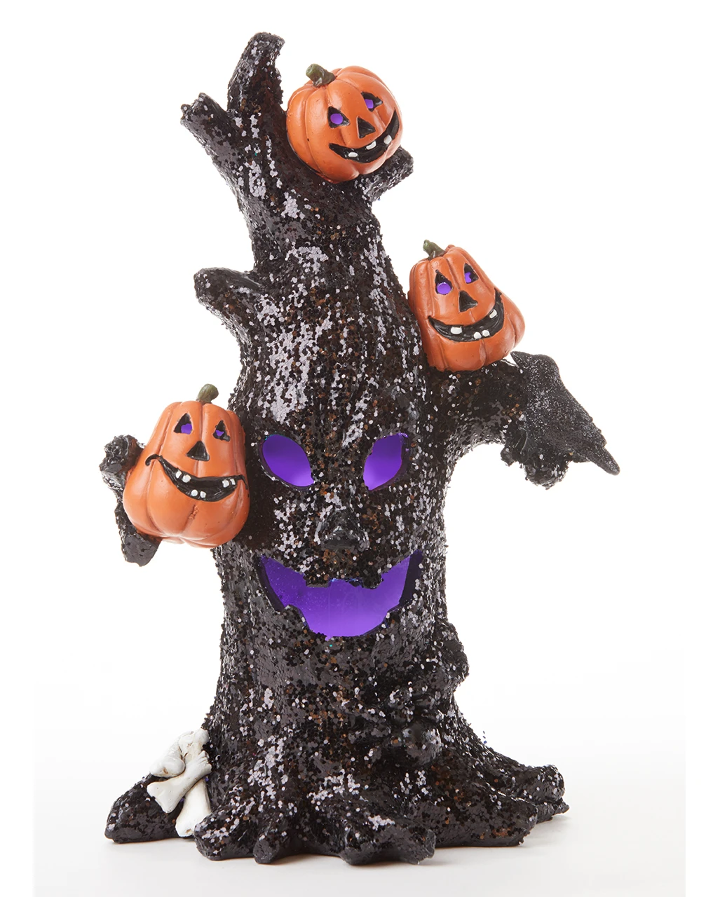 Leuchtender Halloween Glitter Baum 25cm 1 Leuchtender Halloween Glitter Baum 25cm