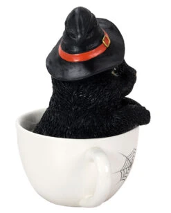 Halloween Katze In Teetasse 16cm -Halloween Serien Geschäft halloween kaetzchen in teetasse halloween kitten in a tea cup halloween tisch deko 51341 04