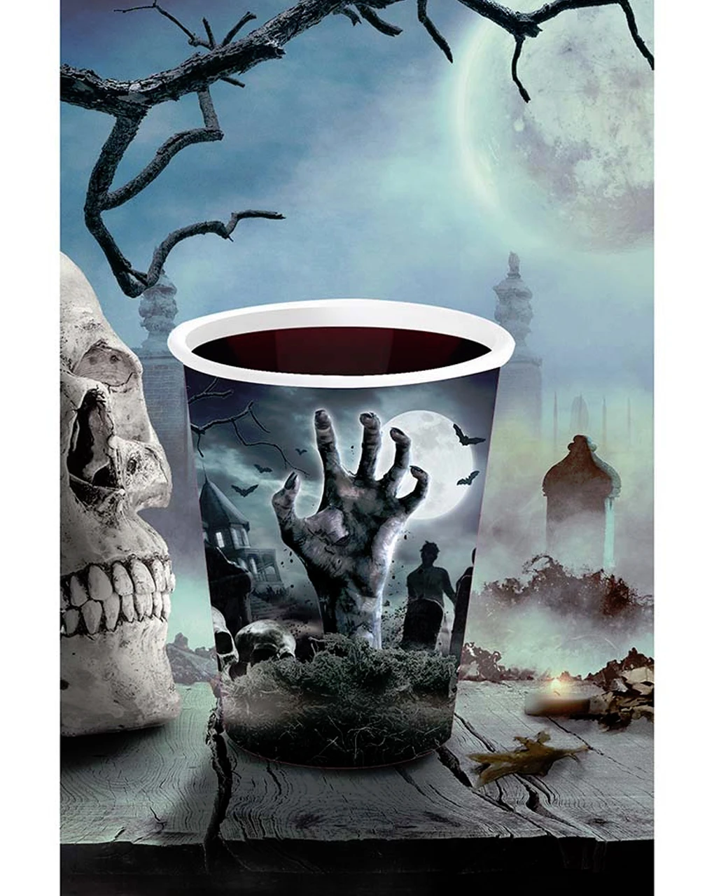 Halloween Pappbecher Zombie Friedhof 6 St. 2 Halloween Pappbecher Zombie Friedhof 6 St. – Bild 2