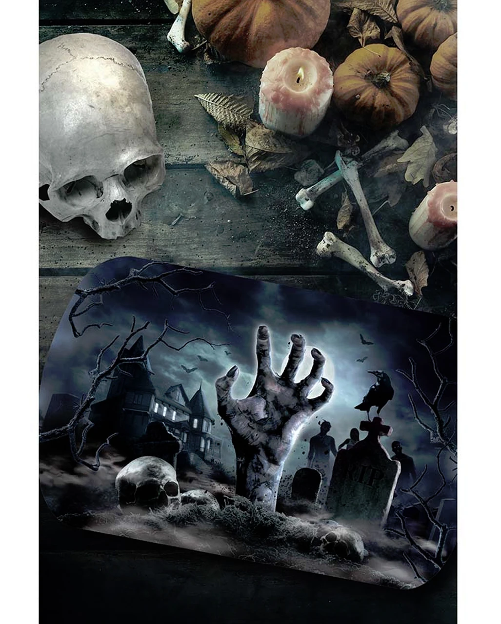 Zombie Friedhof Halloween Tablett 2 Zombie Friedhof Halloween Tablett – Bild 2
