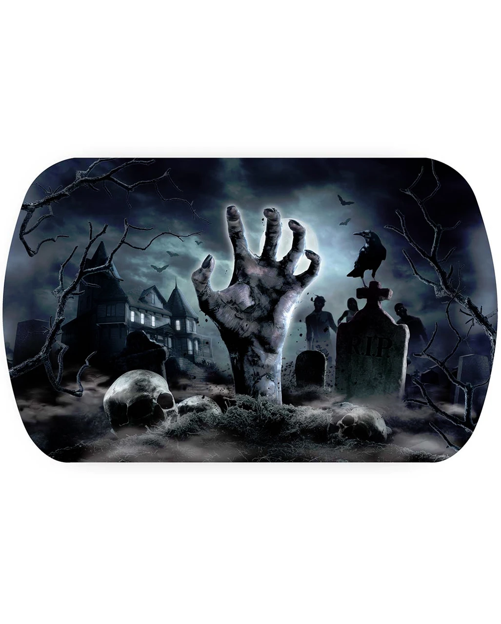 Zombie Friedhof Halloween Tablett 1 Zombie Friedhof Halloween Tablett