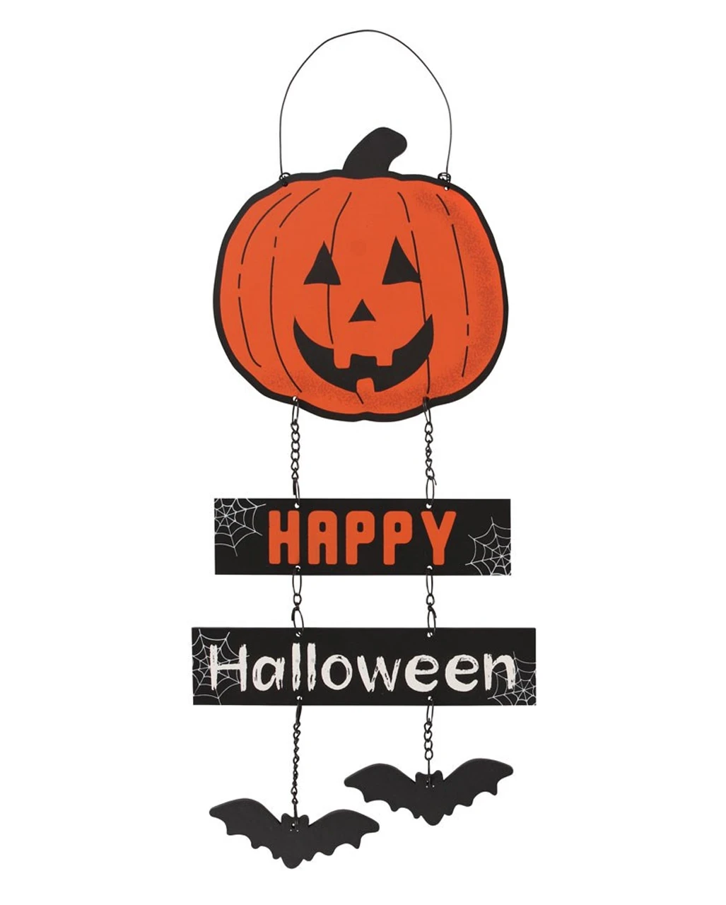 Happy Halloween Hängeschild Mit Kürbis 30cm 1 Happy Halloween Hängeschild Mit Kürbis 30cm