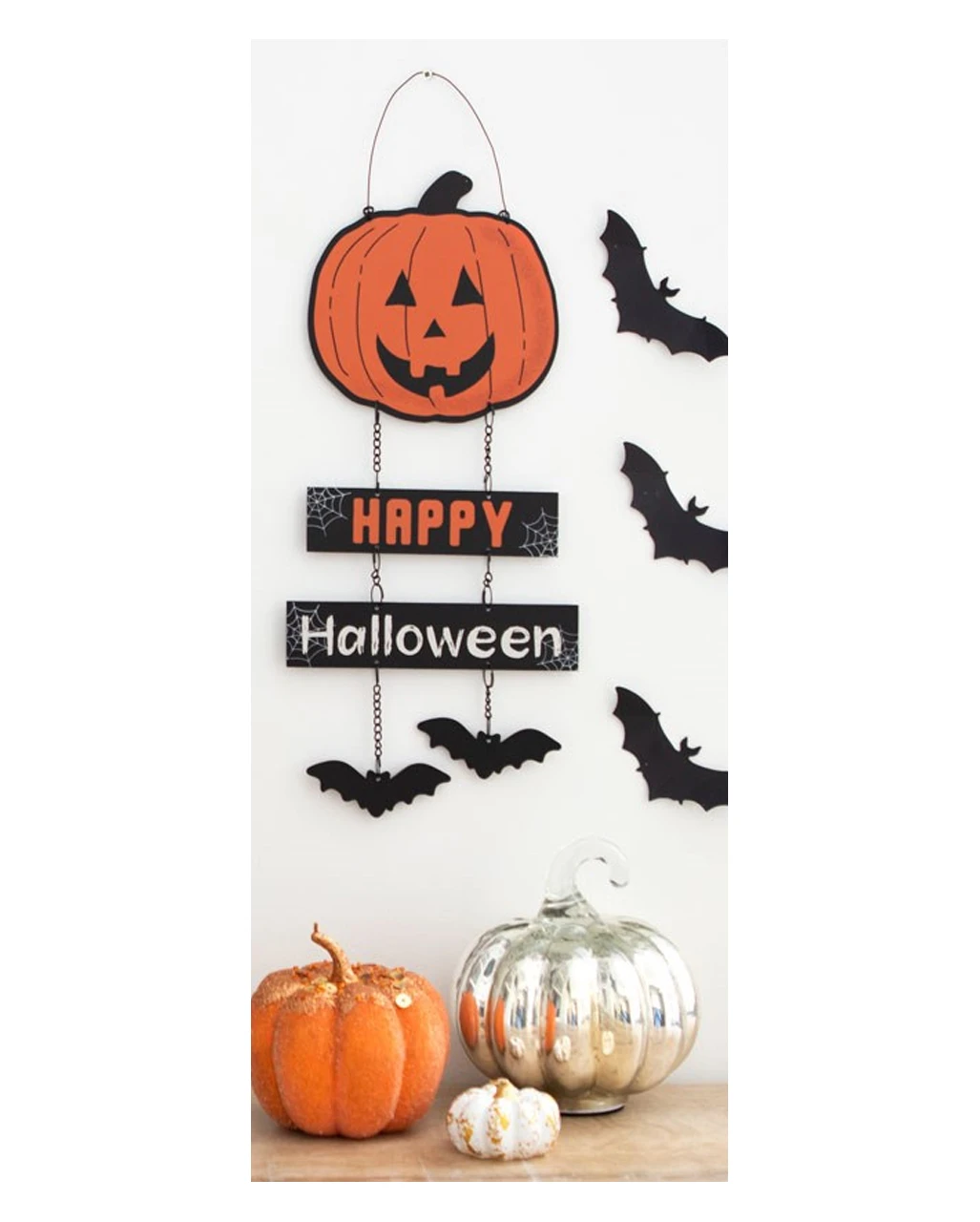 Happy Halloween Hängeschild Mit Kürbis 30cm 3 Happy Halloween Hängeschild Mit Kürbis 30cm – Bild 3