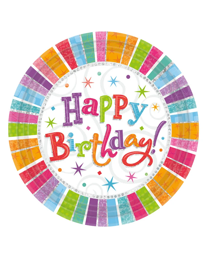 Papptellerset Happy Birthday Sterne 8 St. 1 Papptellerset Happy Birthday Sterne 8 St.