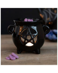 Pentagramm Hexenkessel Duftlampe 5 Pentagramm Hexenkessel Duftlampe -Halloween Serien Geschäft hexenkessel pentagramm duftlampe gothic duftlampe pentagram cauldron oil burner gothic deko 51987 03