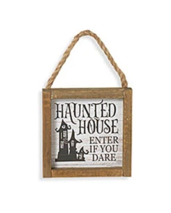 "Haunted House Enter If You Dare" Halloween Wandbild 15cm