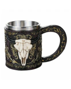 Bierkrug Mit Gehörntem Stierschädel