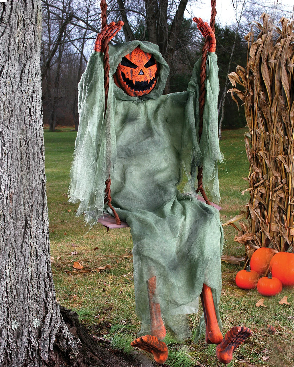 Schaukelndes Kürbis Skelett 150 Cm 1 Schaukelndes Kürbis Skelett 150 Cm