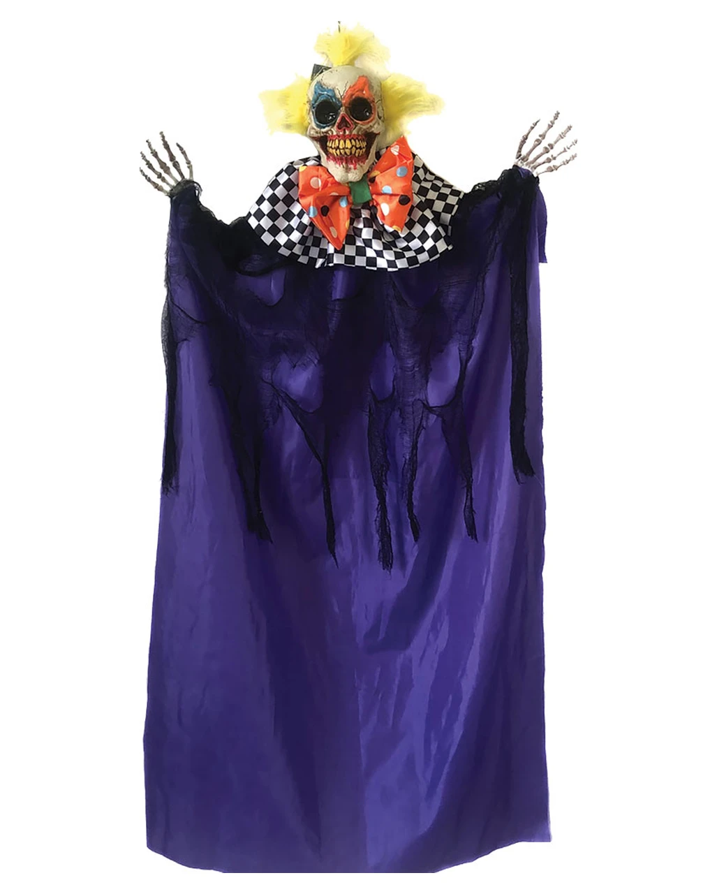 Lächelnder Killerclown Hängefigur 95cm 1 Lächelnder Killerclown Hängefigur 95cm