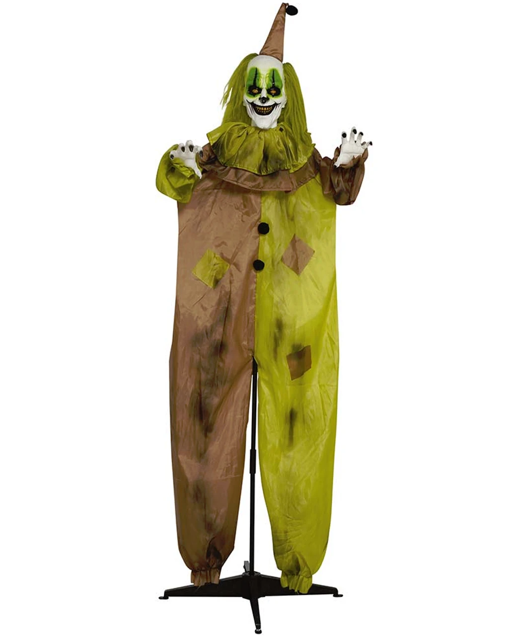 Horror Clown Standfigur Mit Leuchtaugen 180cm 1 Horror Clown Standfigur Mit Leuchtaugen 180cm