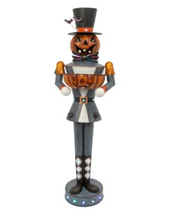 Metall Kürbis Butler In Uniform Leuchtend 158cm