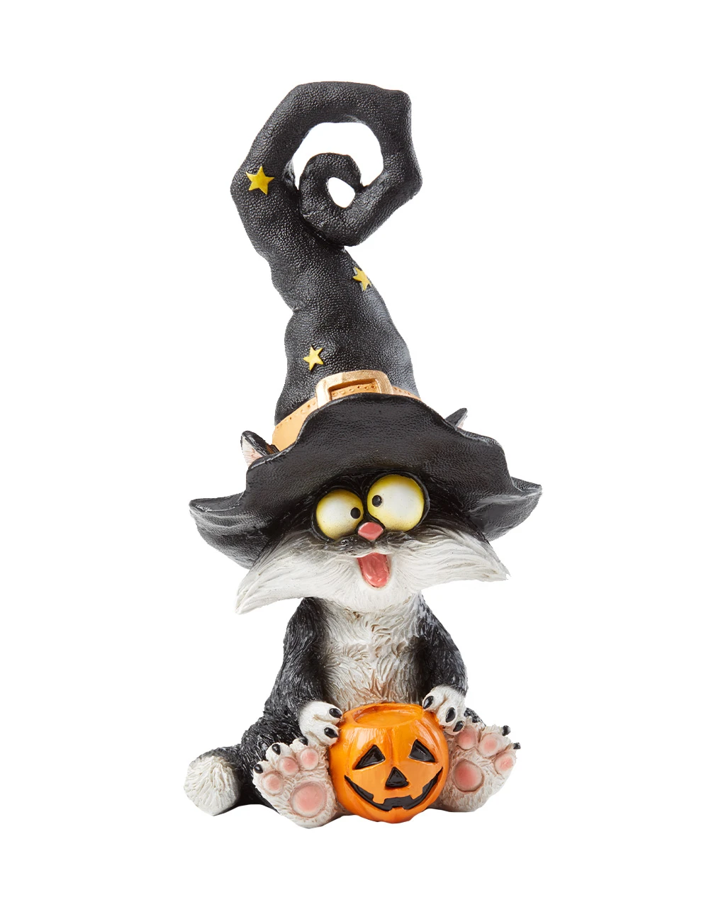 Katzenfigur Mit Hexenhut Und Kürbis 19 Cm 1 Katzenfigur Mit Hexenhut Und Kürbis 19 Cm