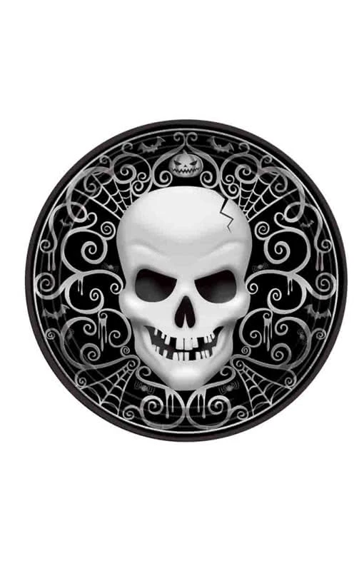 Totenkopf Pappteller Halloween 8 St. 1 Totenkopf Pappteller Halloween 8 St.