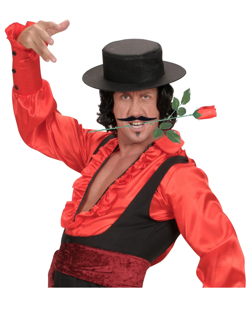 Rote Deko Rose Mit Stiel 3 Rote Deko Rose Mit Stiel – Bild 3