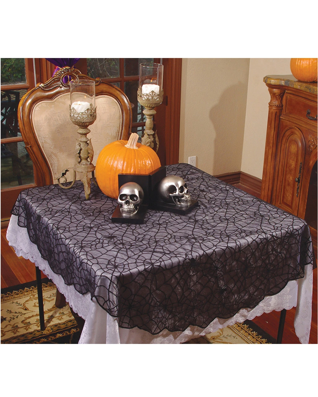 Schwarze Spinnweben Tischdecke Rund 177 X 243 Cm 1 Schwarze Spinnweben Tischdecke Rund 177 X 243 Cm