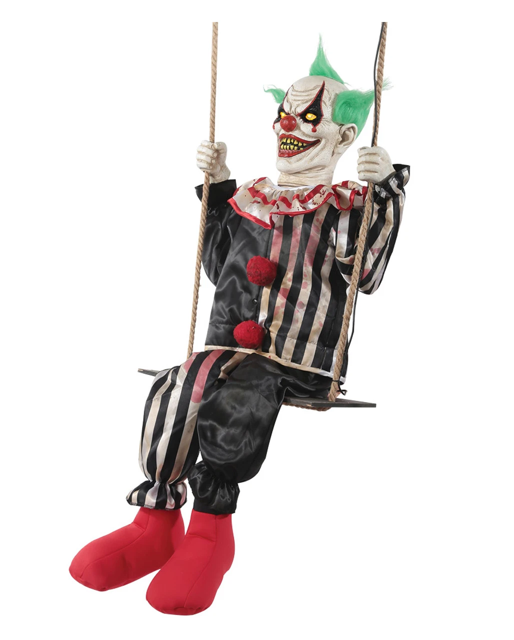 Schaukelnder Horror Clown Chuckles Halloween Animatronic 1 Schaukelnder Horror Clown Chuckles Halloween Animatronic