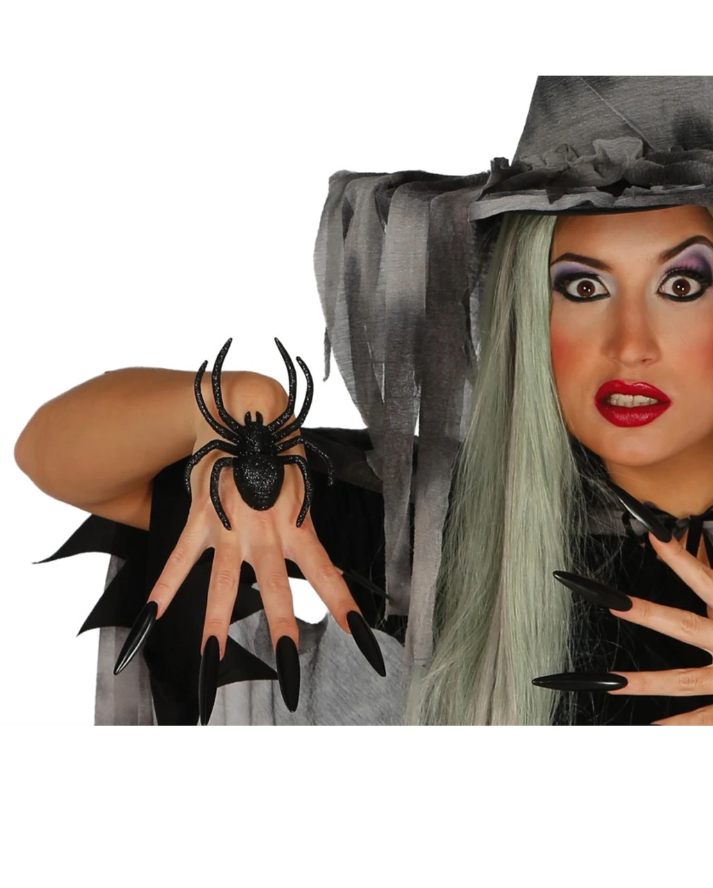 2 Schwarze Glitzer Spinnen 2 2 Schwarze Glitzer Spinnen – Bild 2