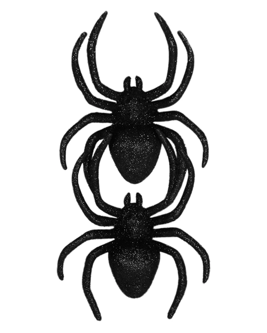 2 Schwarze Glitzer Spinnen 1 2 Schwarze Glitzer Spinnen