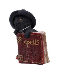 Halloween Serien Geschäft -Halloween Serien Geschäft schwarze hexenkatze mit rotem zauberbuch black witchs cat familiar with red grimoire gothic deko und figuren 52417 2