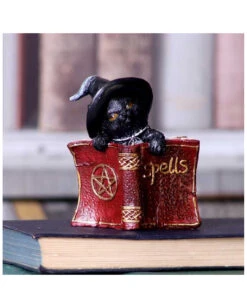 Schwarzes Hexenkätzchen Mit Rotem Zauberbuch 8,2cm 11 Schwarzes Hexenkätzchen Mit Rotem Zauberbuch 8,2cm -Halloween Serien Geschäft schwarze hexenkatze mit rotem zauberbuch black witchs cat familiar with red grimoire gothic deko und figuren 52417 6