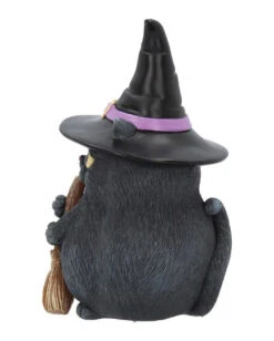 Schwarze Katze Mit Besen & Hexenhut 8 Schwarze Katze Mit Besen & Hexenhut -Halloween Serien Geschäft schwarze katze mit hexenhut black cat with witch hat and broom gothic figur geschenkartikel 39255 03