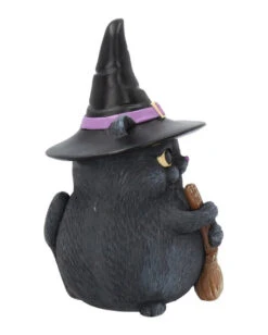 Schwarze Katze Mit Besen & Hexenhut 11 Schwarze Katze Mit Besen & Hexenhut -Halloween Serien Geschäft schwarze katze mit hexenhut black cat with witch hat and broom gothic figur geschenkartikel 39255 06