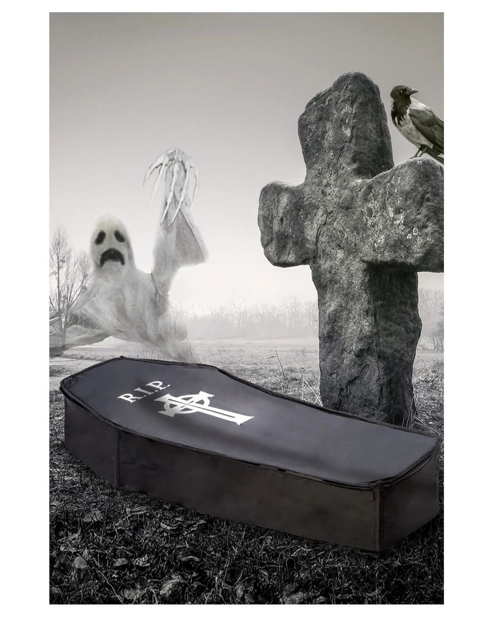 Schwarzer Zusammenfaltbarer Sarg 150 Cm 2 Schwarzer Zusammenfaltbarer Sarg 150 Cm – Bild 2