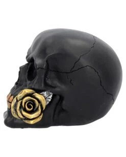 Schwarzer Totenschädel Mit Goldener Rose 15cm 8 Schwarzer Totenschädel Mit Goldener Rose 15cm -Halloween Serien Geschäft schwarzer totenkopf mit goldener rose black skull with golden rose gothic deko gothic totenkopf 54621 03