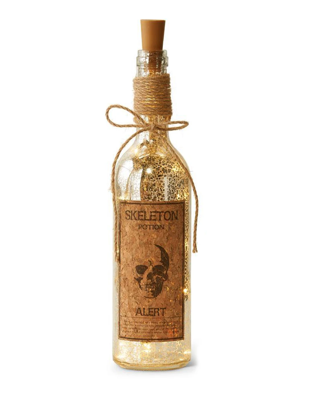 Skelett Trank Silberglas Flasche Mit LED 1 Skelett Trank Silberglas Flasche Mit LED