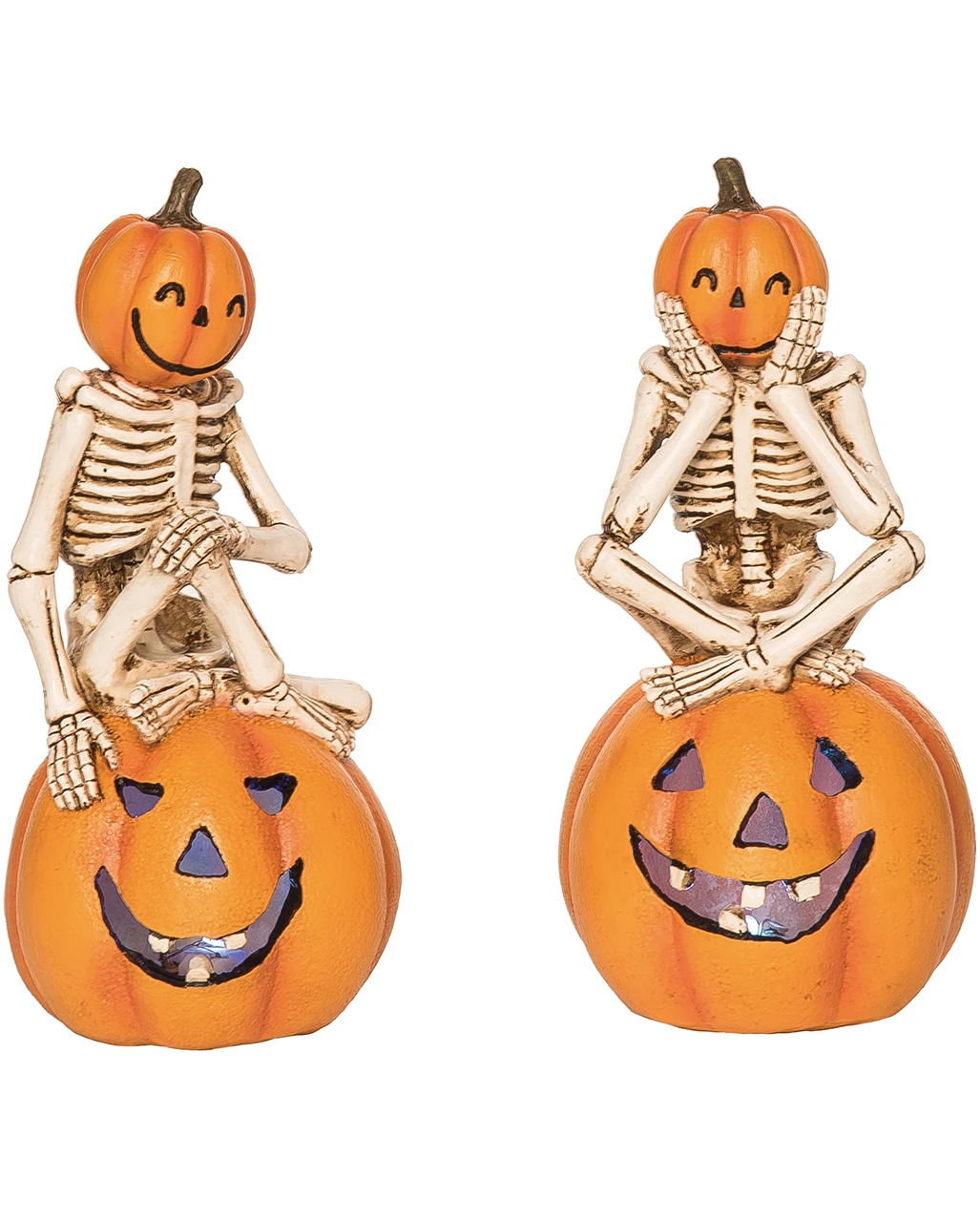 Leuchtender Kürbis Mit Skelett 21cm 1 St. 1 Leuchtender Kürbis Mit Skelett 21cm 1 St.