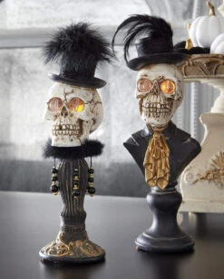 Mrs. Skelett Halloween Büste Mit LED Augen 42cm 5 Mrs. Skelett Halloween Büste Mit LED Augen 42cm -Halloween Serien Geschäft skelett lady bueste mit led augen 42cm elegante halloween deko und wohnungsaccessoires gothic lady skeleton bust with led eyes 54719 3