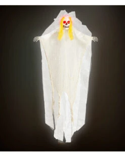 Skelettbraut Mit Leuchtendem Totenschädel 105cm -Halloween Serien Geschäft skelettbraut mit leuchtendem totenkopf skeleton bride with blinking skull halloween deko 51743 04